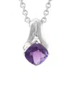 Gemstones Silver 3.57 Ct. Tw. Diamond & Amethyst Pendant Necklace