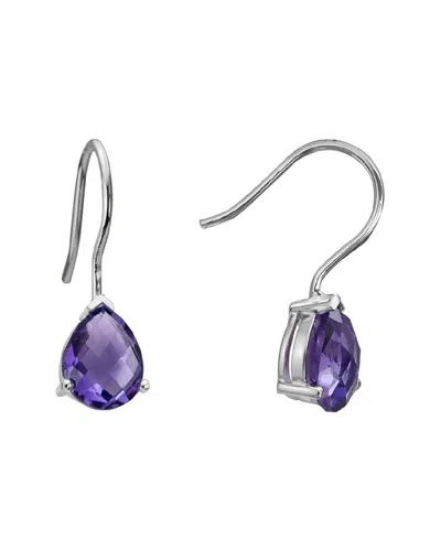 Gemstones Silver 4.00 Ct. Tw. Amethyst Earrings In Blue