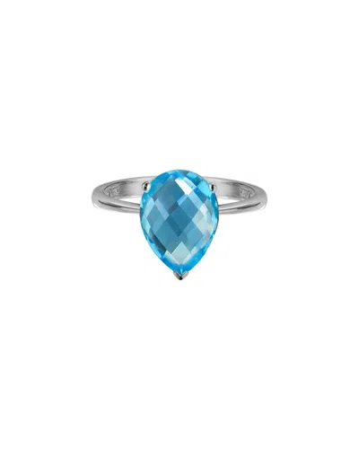 Gemstones Silver 4.00 Ct. Tw. Blue Topaz Half-eternity Ring