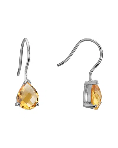 Gemstones Silver 4.00 Ct. Tw. Citrine Earrings In Metallic