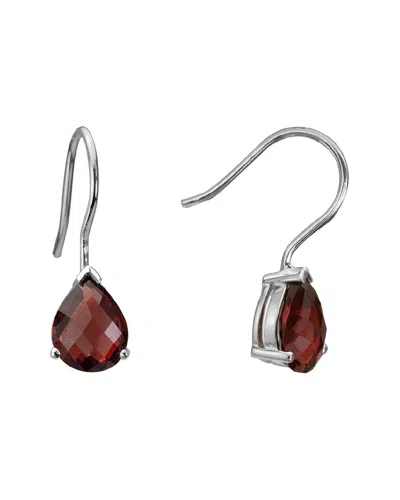 Gemstones Silver 5.30 Ct. Tw. Garnet Earrings In Transparent