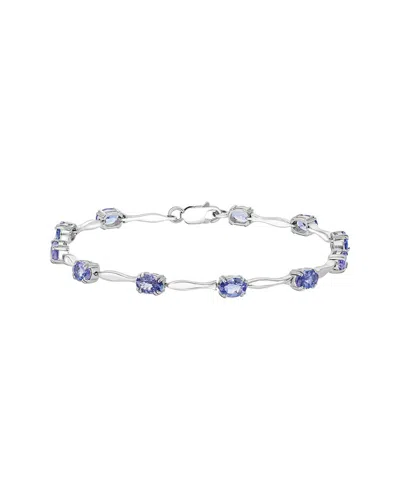 Gemstones Silver 5.45 Ct. Tw. Tanzanite Link Bracelet In Metallic
