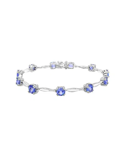 Gemstones Silver 5.94 Ct. Tw. Tanzanite Link Bracelet In Metallic