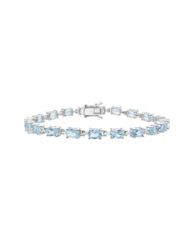 Gemstones Silver 9.90 Ct. Tw. Topaz Tennis Bracelet In Metallic