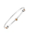 Gemstones Silver & Steel 0.36 Ct. Tw. Diamond & Citrine Bangle Bracelet