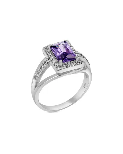 Gemstones Silver Cz Ring In Metallic