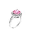 Gemstones Silver Cz Ring In Pink