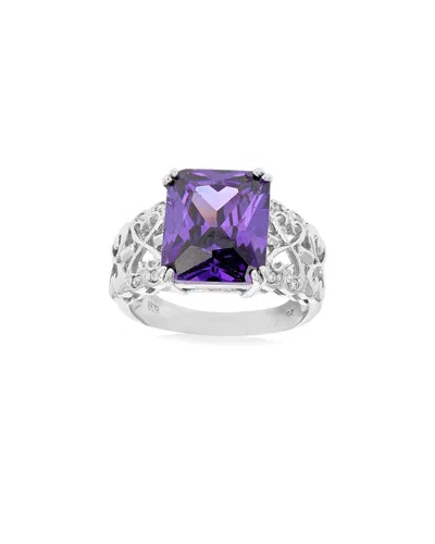 Gemstones Silver Cz Ring In Purple