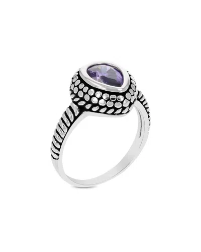 Gemstones Silver Cz Ring In Metallic