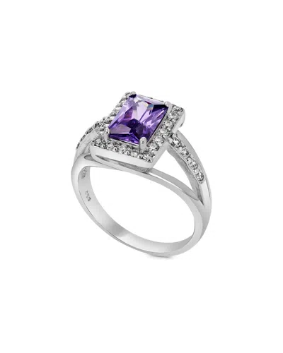 Gemstones Silver Cz Ring In Purple