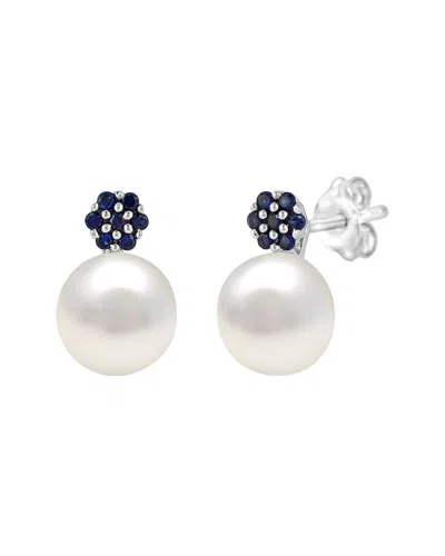 Gemstones Silver Pearl & 8mm Pearl Drop Earrings