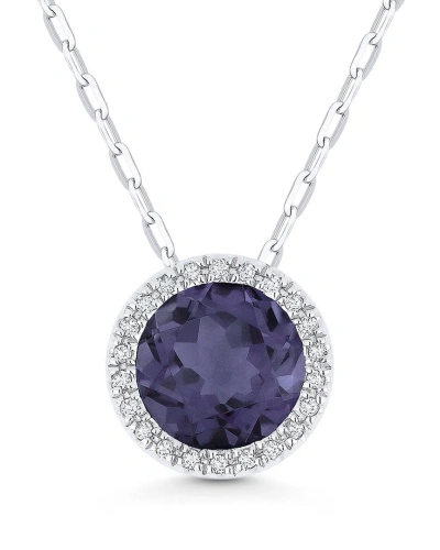 Gemstones Sselects Essentials 14k 1.36 Ct. Tw. Diamond & Alexandrite Necklace In Metallic
