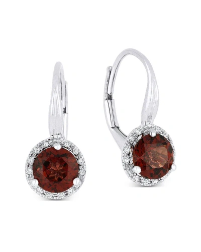 Gemstones Sselects Essentials 14k 1.45 Ct. Tw. Diamond & Garnet Earrings In Metallic