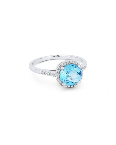 Gemstones Sselects Essentials 14k 1.47 Ct. Tw. Diamond & Blue Topaz Ring