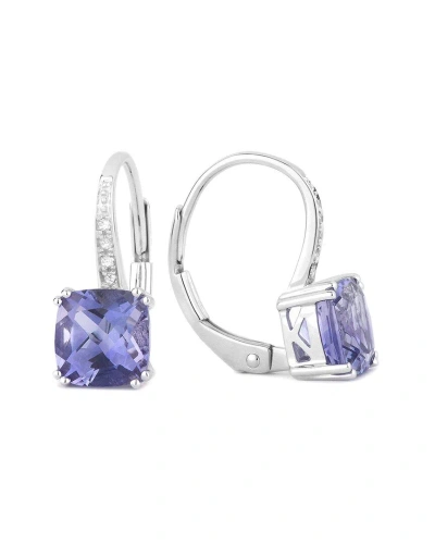 Gemstones Sselects Essentials 14k 1.89 Ct. Tw. Diamond & Lolite Earrings In Purple