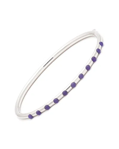 Gemstones Steel Blue Agate Bangle Bracelet