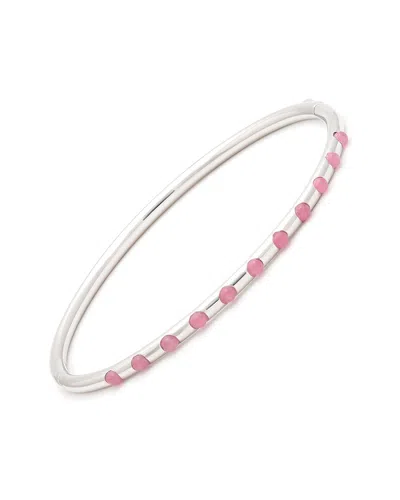 GEMSTONES STEEL PINK AGATE BANGLE BRACELET