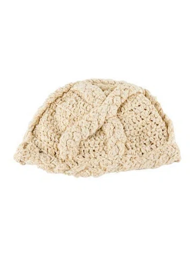 Pre-owned Gemsun Crochet Cabbie Cap W/tags In Neutrals