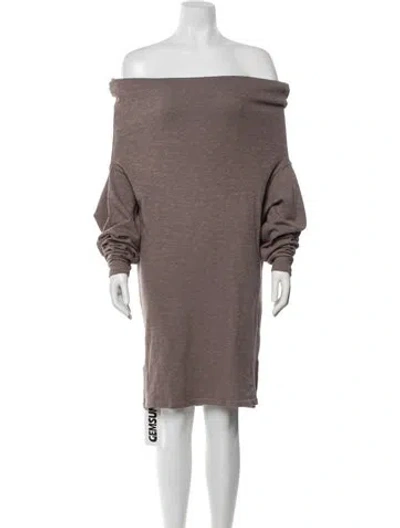 Pre-owned Gemsun Linen Knee-length Dress W/ Tags In Brown