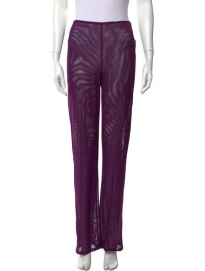 Pre-owned Gemsun Mesh Wide Leg Pants In Purple