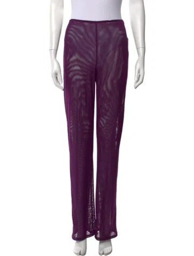 Pre-owned Gemsun Mesh Wide Leg Pants W/ Tags In Purple