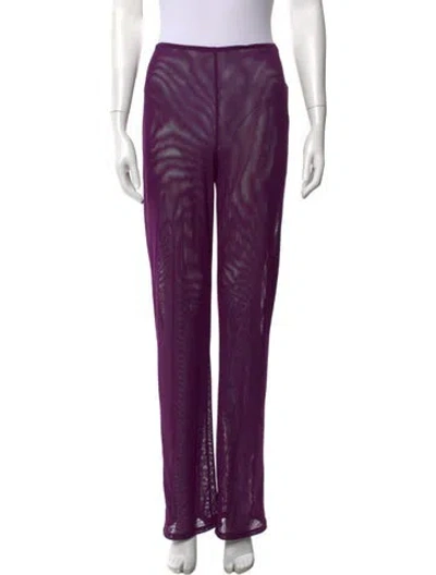 Pre-owned Gemsun Mesh Wide Leg Pants W/ Tags In Purple