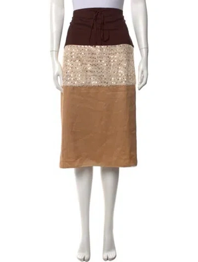 Pre-owned Gemsun Patterned Midi Length Skirt W/ Tags In Neutral
