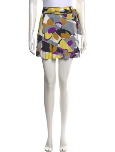 Pre-owned Gemsun Printed Mini Skirt In Purple