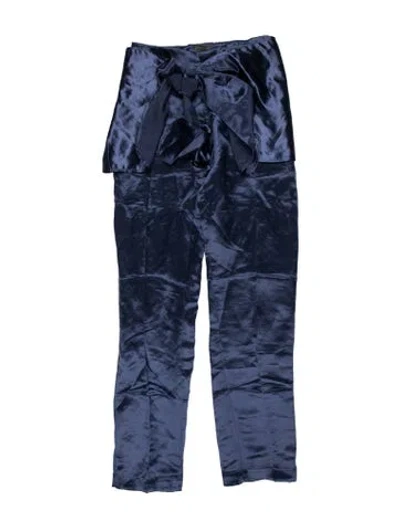 Pre-owned Gemsun Silk Straight Leg Pants In Blue