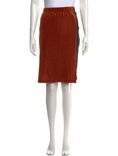 Pre-owned Gemsun Striped Knee-length Skirt In Orange