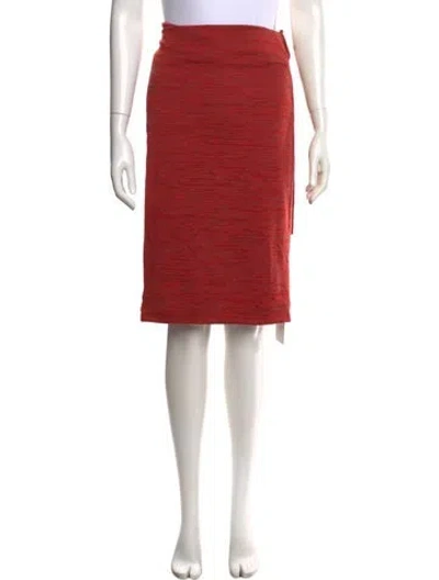 Pre-owned Gemsun Striped Knee-length Skirt W/ Tags In Orange