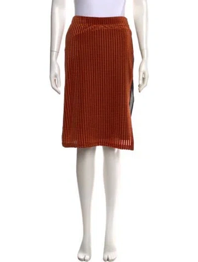 Pre-owned Gemsun Striped Midi Length Skirt In Orange
