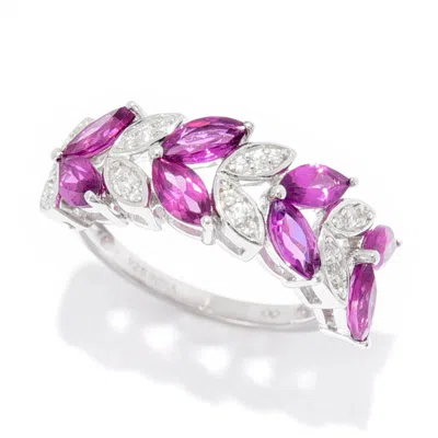 Gem-treasures Gem Treasures 2.57ctw Marquise Purple Garnet & White Zircon Ring