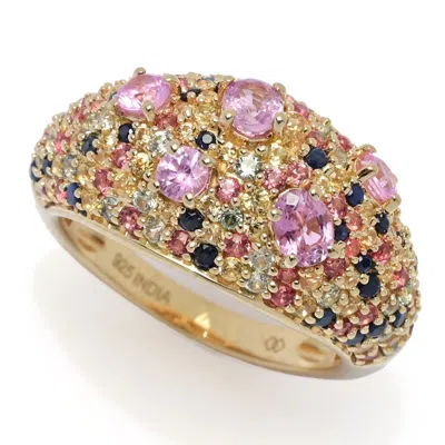 Gem-treasures Gem Treasures 2.62ctw Oval & Round Multi Sapphire Mosaic Cluster Ring