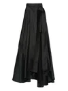 Gemy Maalouf Asymmetric Fluted Skirt In Black