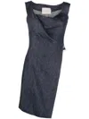 Gemy Maalouf Asymmetric Gathered Sleeveless Top In Blue