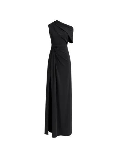 Gemy Maalouf Asymmetrical Draped Dress In Black