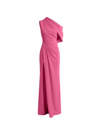 Gemy Maalouf Asymmetrical Draped Dress In Pink