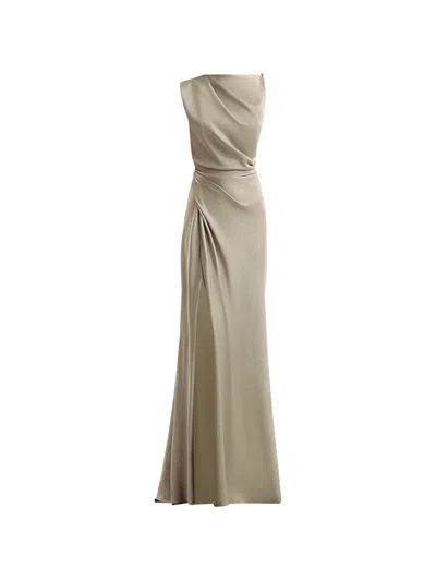Gemy Maalouf Asymmetrical Draped Maxi Dress In Green