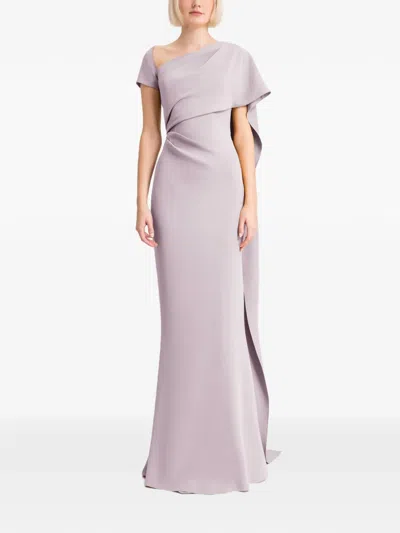 Gemy Maalouf Asymmetrical-neck Gown In Purple