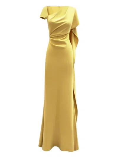 Gemy Maalouf Asymmetrical-neck Gown In Gold