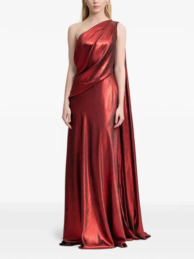 Gemy Maalouf Asymmetrical Open-back Maxi Dress In Red