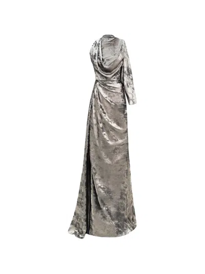 Gemy Maalouf Asymmetrical-neck Maxi Dress In Multi