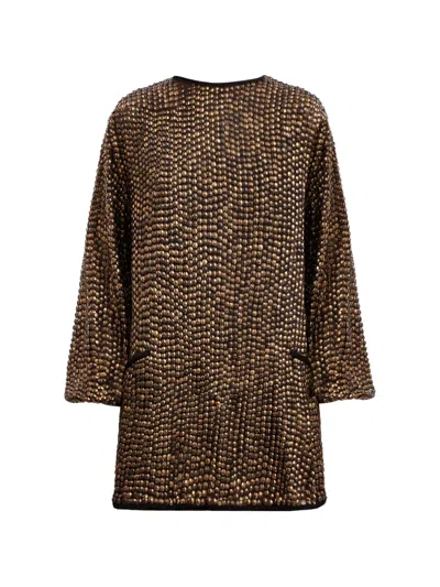 Gemy Maalouf Beaded Blouse In Brown