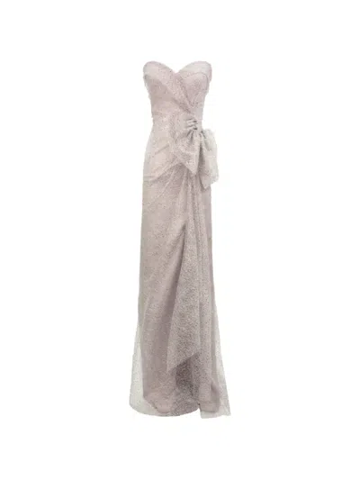 Gemy Maalouf Beaded Bow-detail Dress In Gray