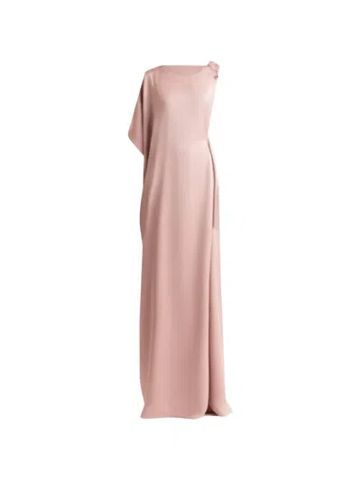 Gemy Maalouf Beaded Buckle Asymmetrical Dress In Pink