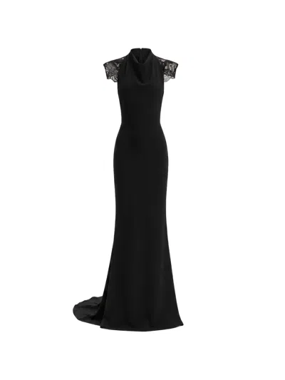 Gemy Maalouf Beaded High-neck Dress In Black