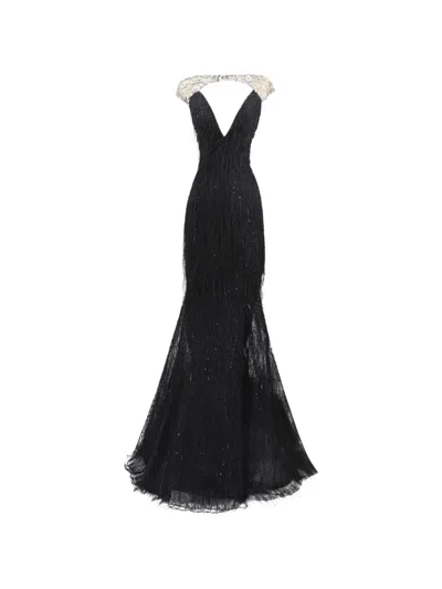 Gemy Maalouf Beaded Maxi Dress In Black