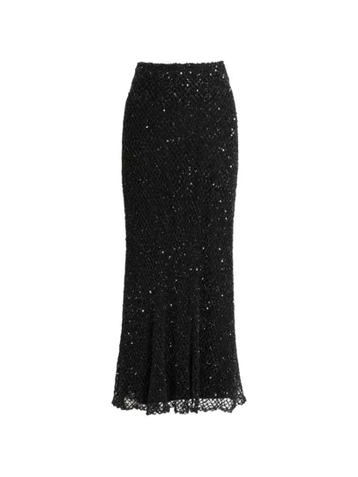 Gemy Maalouf Beaded Midi Skirt In Black