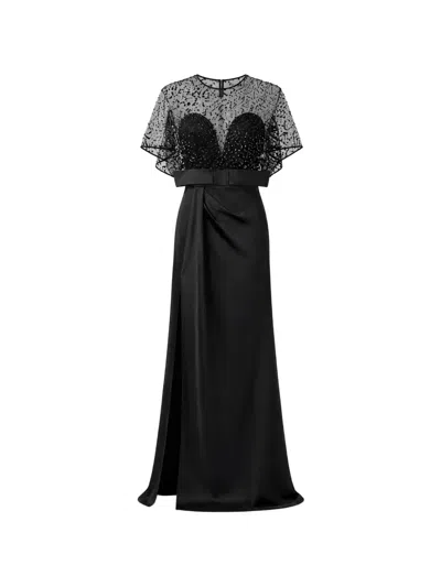 Gemy Maalouf Beaded See-through Dress In Black